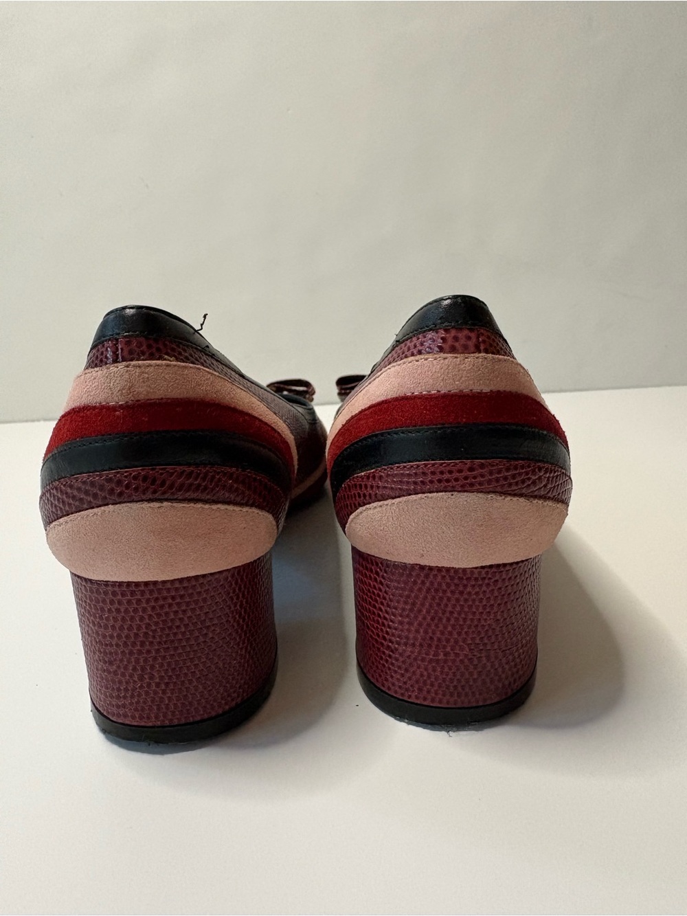 Salvatore Ferragamo Fosca lizard embossed leather Block-heel pumps - Picture 4 of 8